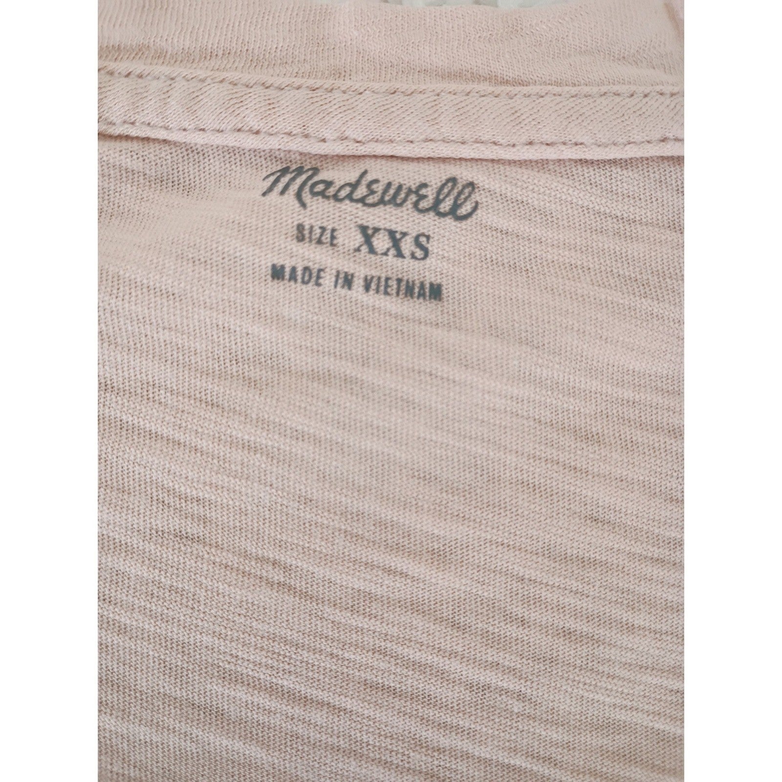 Madewell Coral Pink Slub 100% Cotton Pocket Tee Minimalist Coastal NWOT Small