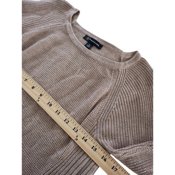 INC Int'l Concepts Women's Beige Knit Sweater Long Sleeve Zipper Detail Size M