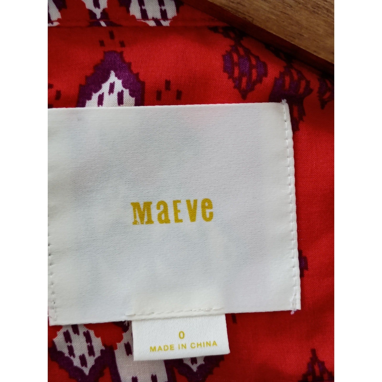 Maeve Anthropologie Boto Red Ikat Geometric Print Tunic Top Fits S Peasant $118