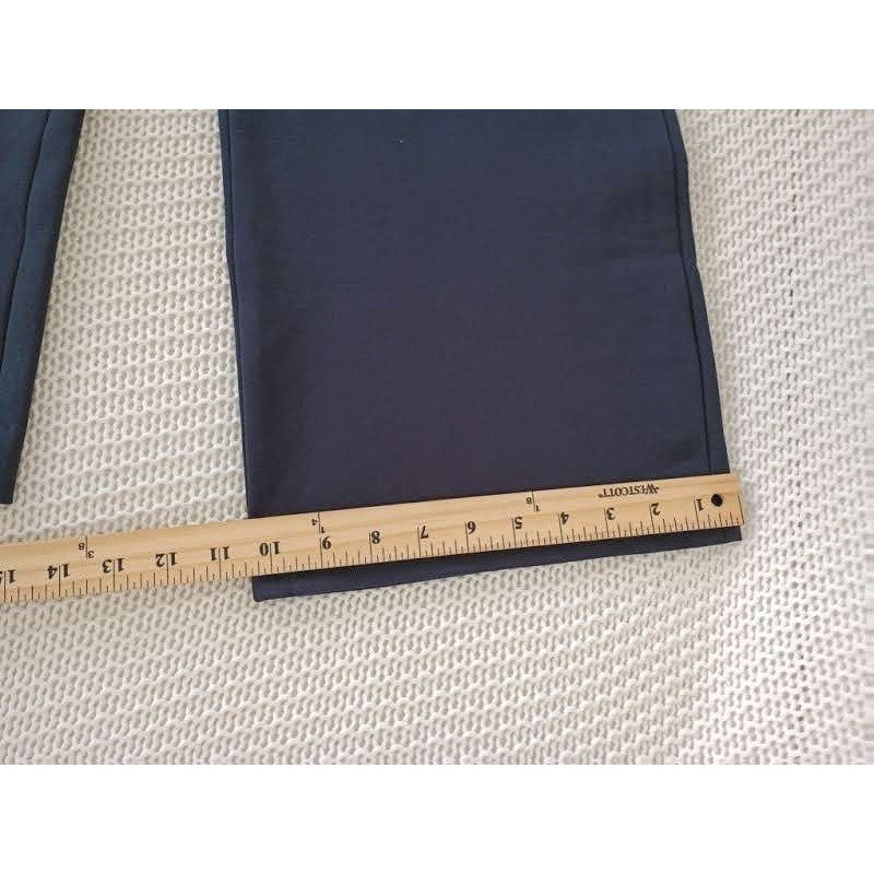 Quince Navy Blue Ultra Stretch Ponte Trouser Wide Leg Pants S W27 High Waisted