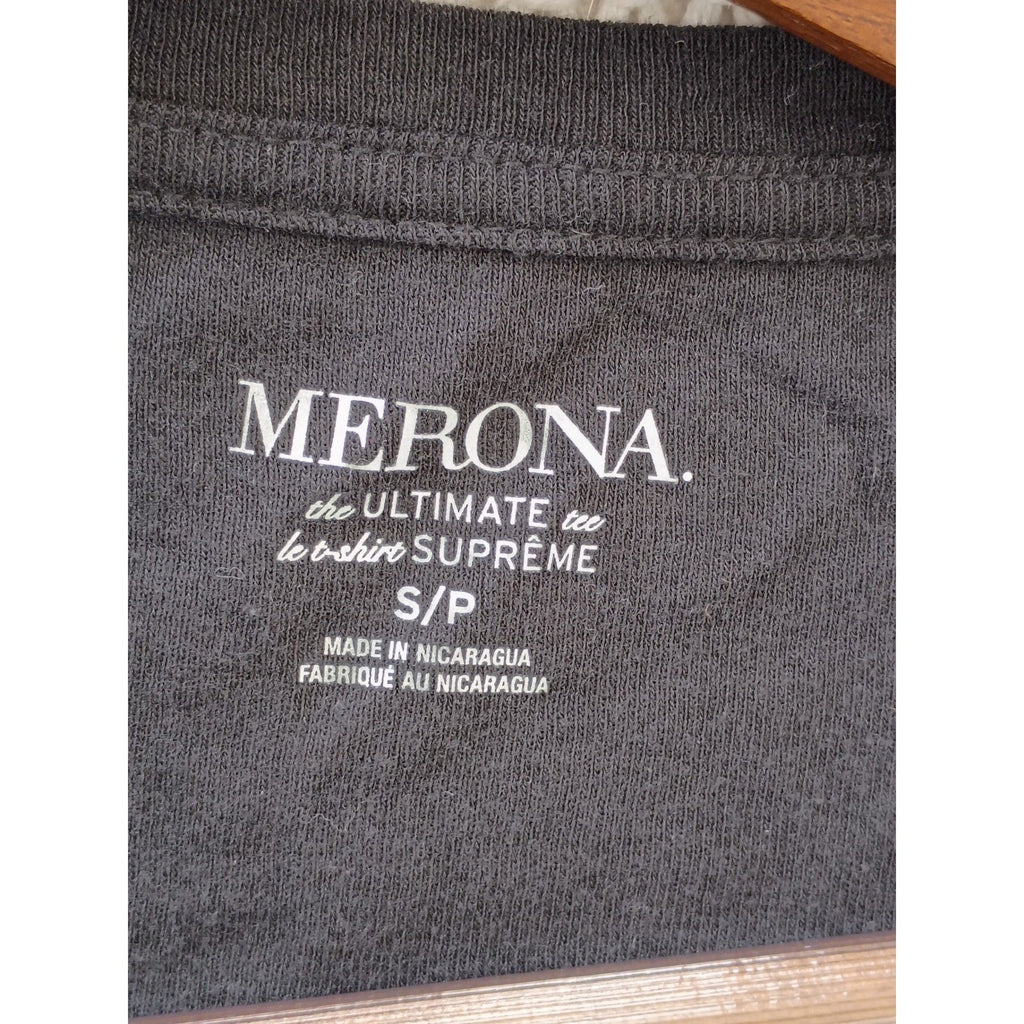 Merona Ultimate Tee S Black 100% Cotton V-Neck Short Sleeve Minimalist Essential