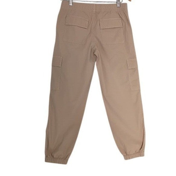 SO Tan Cargo Jogger Pants Small Cotton Drawstring Waist Utility Gorpcore