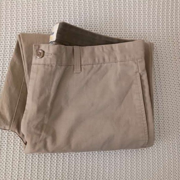 Gap Hudson Straight Leg Khaki Tan Chino Pants Mens 36x30 Cotton Trousers