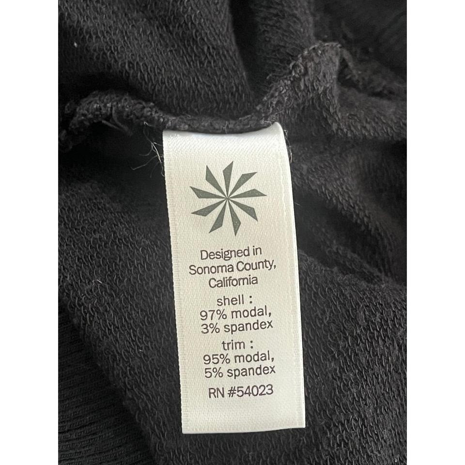 Athleta Black Modal Blend Long Sleeve Crewneck Pullover Top Size S/M