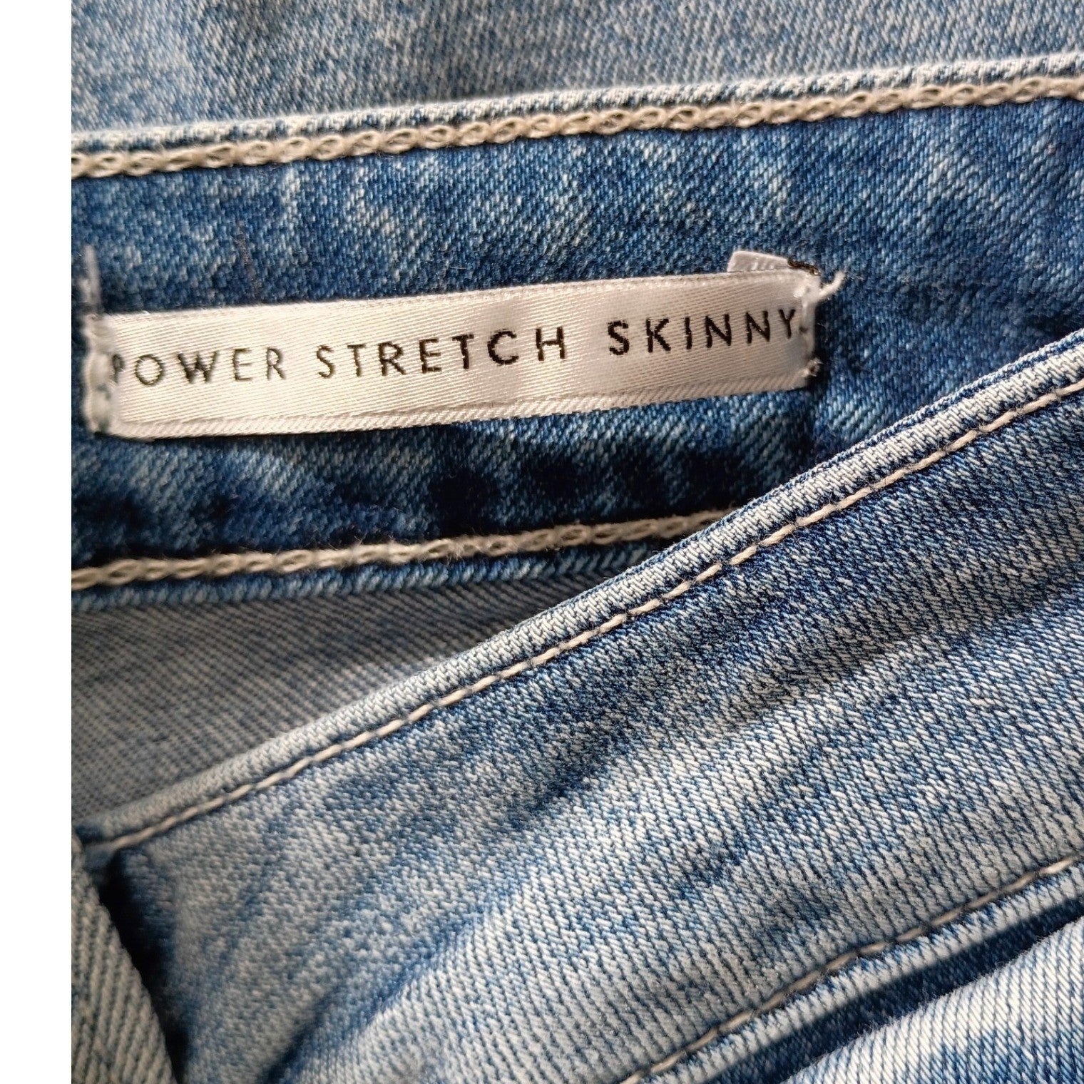 Guess Power Stretch Skinny Jeans Blue Distressed Ripped Light Wash 26x28