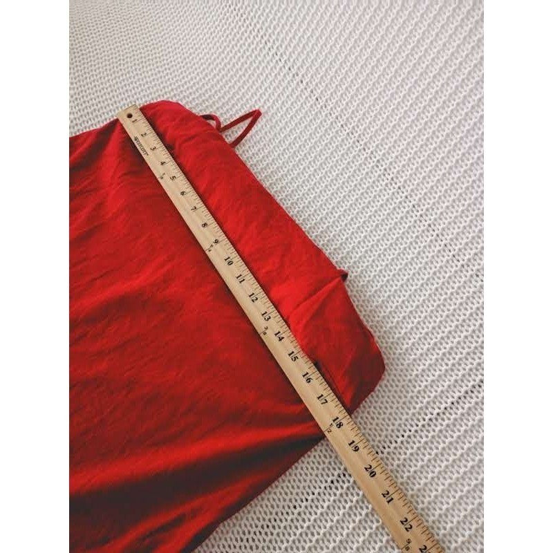 GAP Red Linen Blend Slip Dress Square Neck Mini Adjustable Straps Coastal Chic