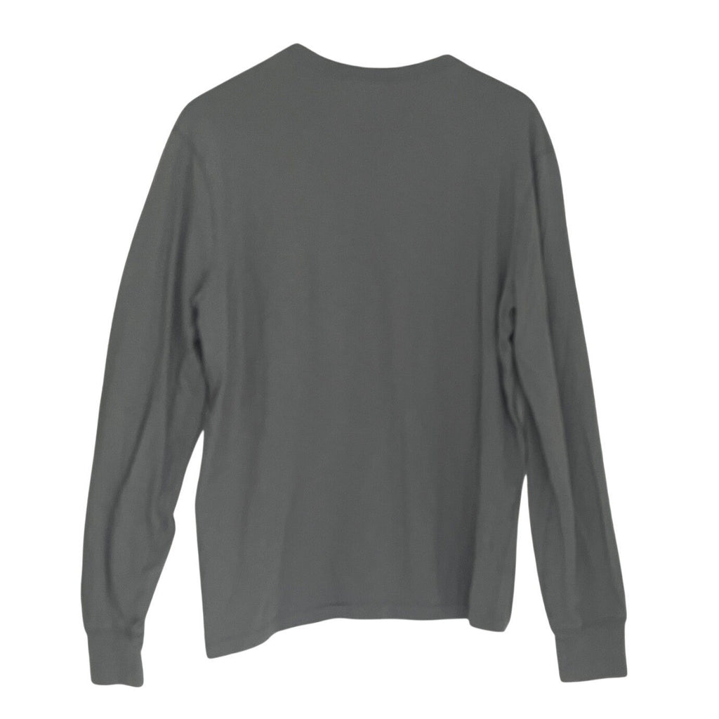 J Crew Long Sleeve Gray Henley Shirt Men's Size Large Button Up Casual Comfort