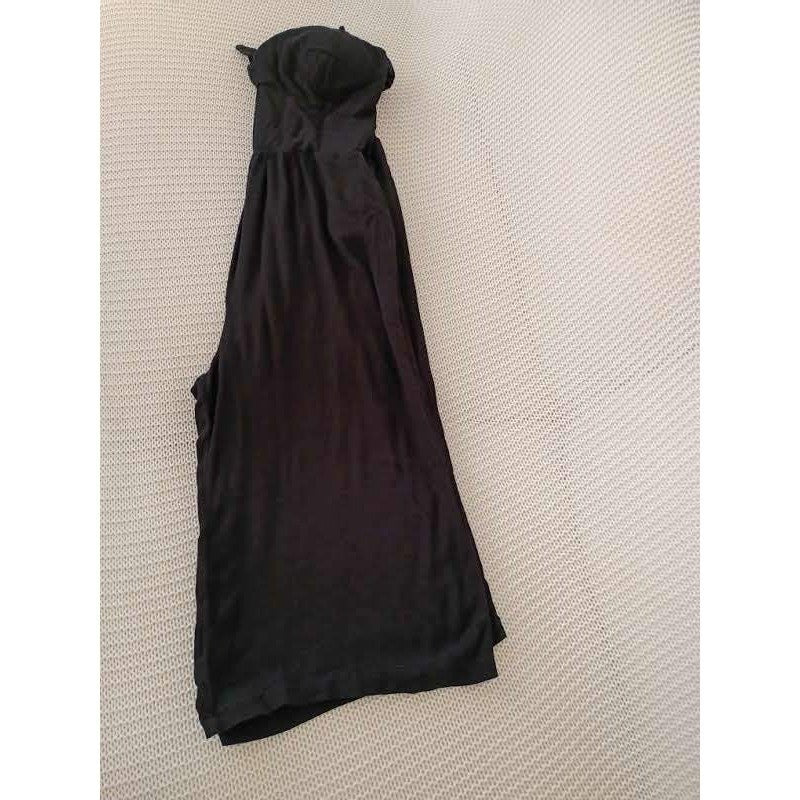 Lily Rose XL Black Wide Leg Jumpsuit Sweetheart Tie Front Smocked Coquette Curve