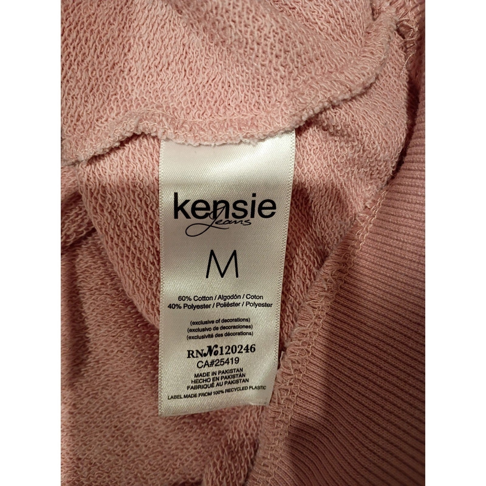 Kensie Jeans studioLUXE Pink Bomber Jacket Full Zip Fleece Lined Size M
