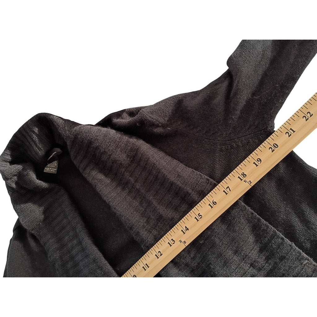INC Int'l Concepts -SILK Angora Black Ribbed Knit Shawl Cardigan Sweater Size S