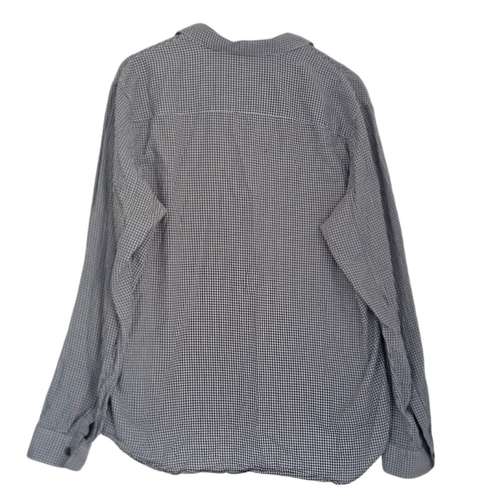Theory Gingham Check Shirt Blue White Long Sleeve Refined Classic XL