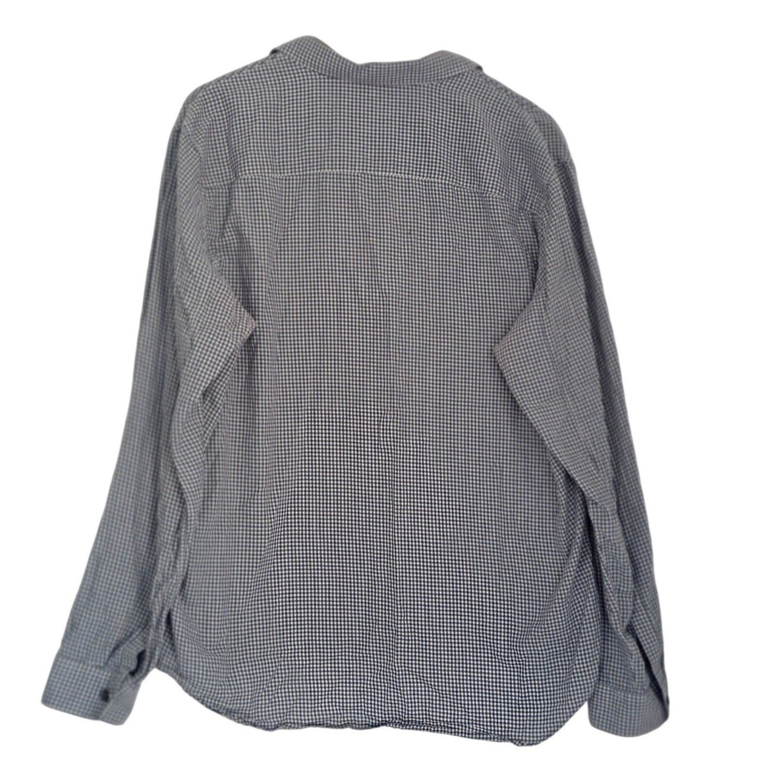 Theory Gingham Check Shirt Blue White Long Sleeve Refined Classic XL