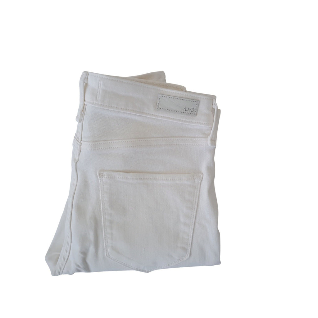 Abercrombie & Fitch White Harper Mid Rise Super Skinny Jeans 26x29 2R NWOT