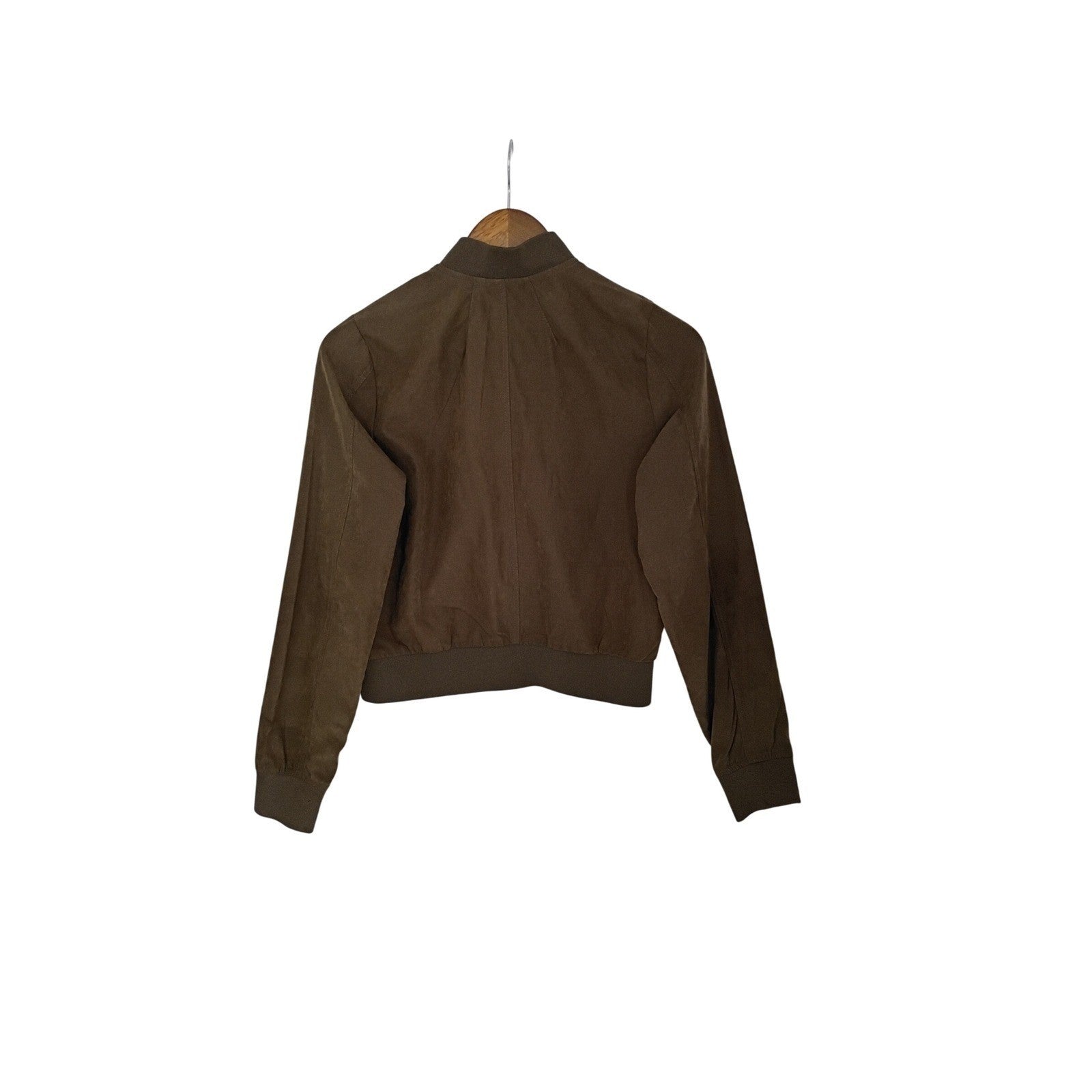 Poetry Olive Green Bomber Jacket Size S - Zip Front
