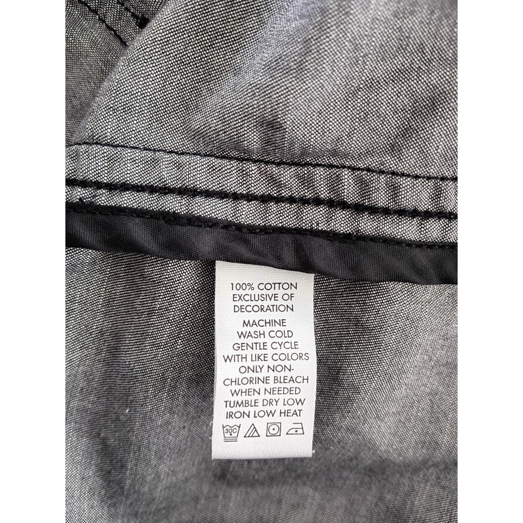 Calvin Klein Utility Jacket 100% Cotton L Charcoal Gray Button Drawstring Waist