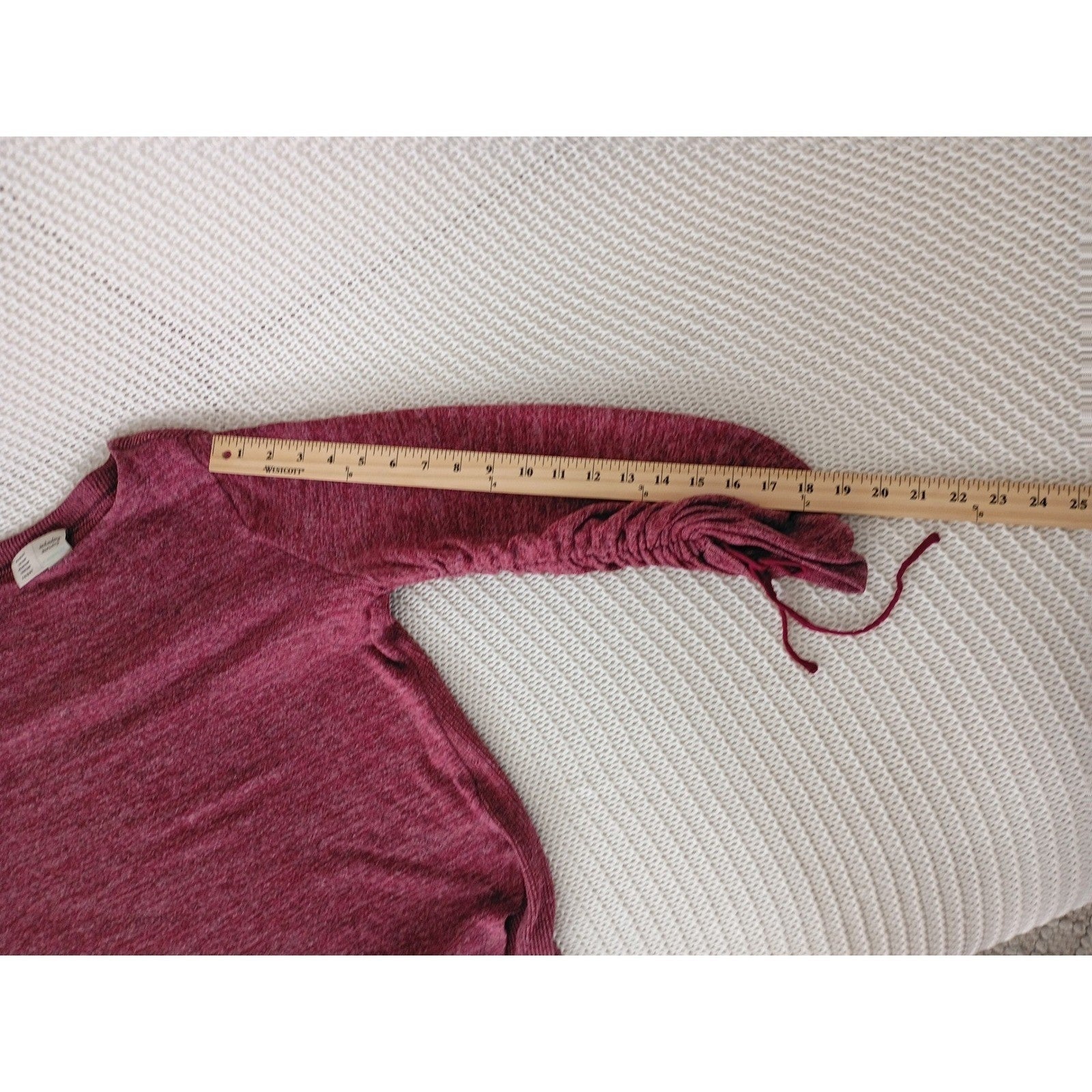 Anthropologie Saturday Sunday Burgundy Heathered Layered Top Boho Cozy Fits S/M