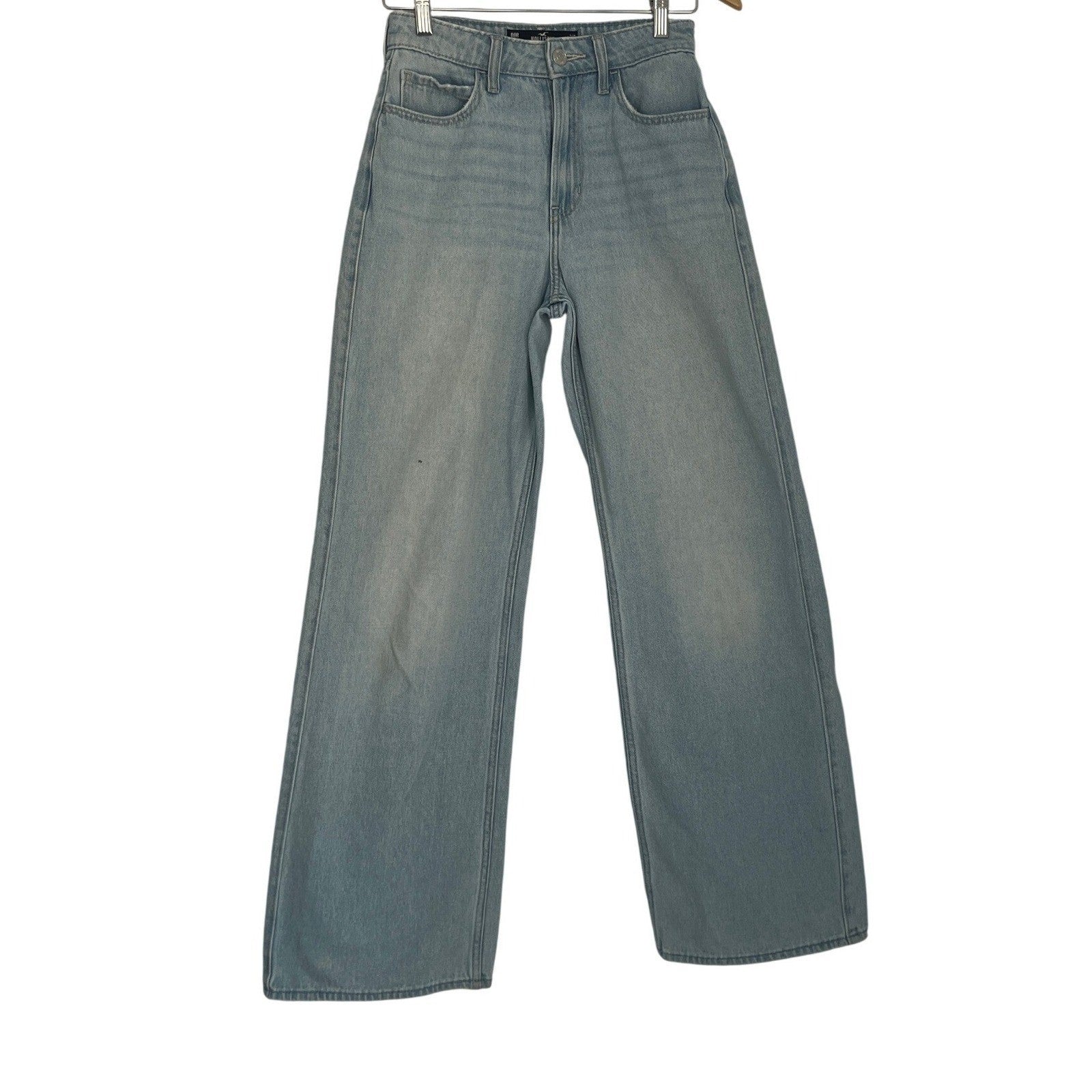 Hollister California Hight Rise Wide Leg Light Wash Jeans -25