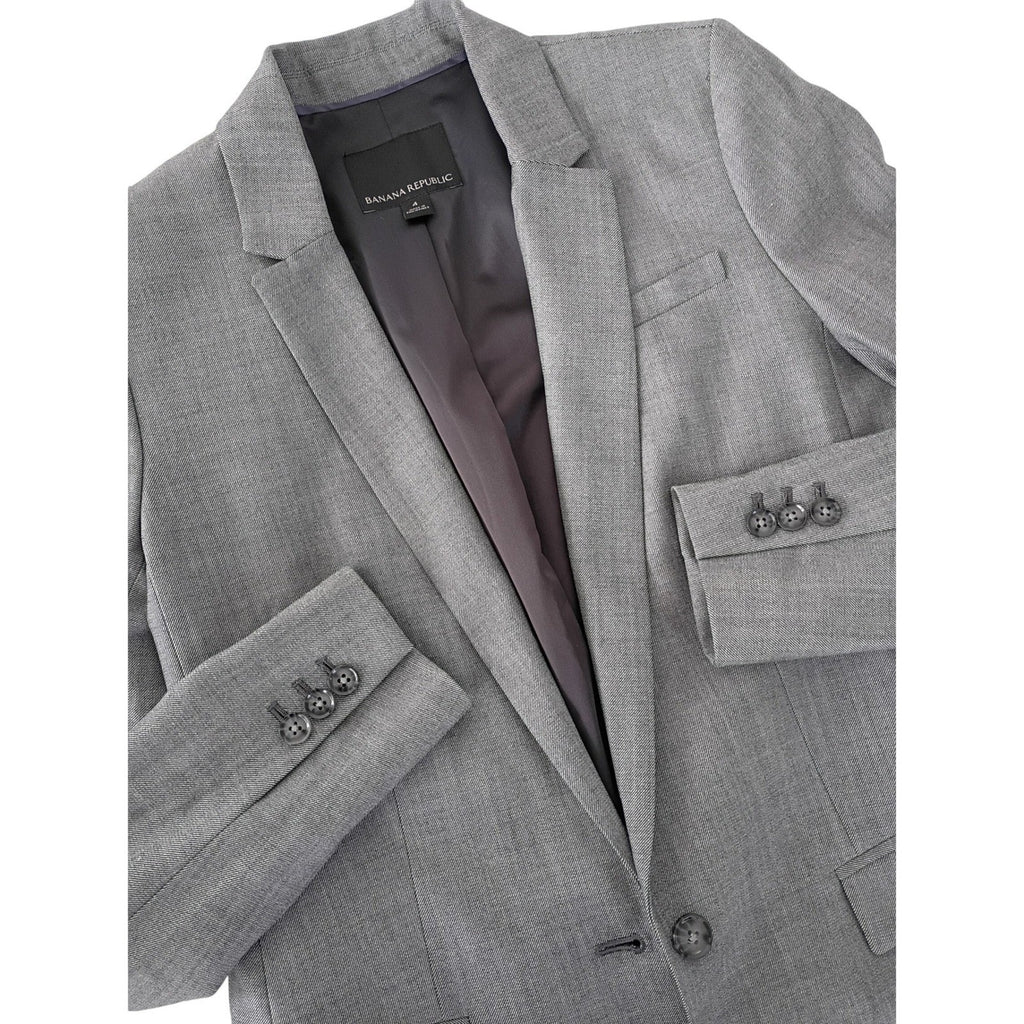 Banana Republic NWOT Grey Wool Blend Blazer Suit Jacket Women Size 4 Career