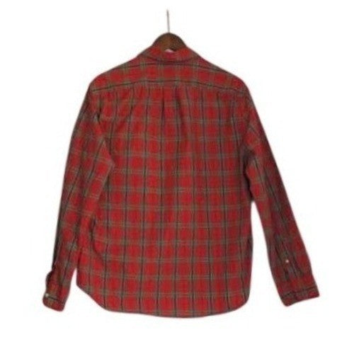 J Crew Red Plaid Slim 100% Cotton Untucked Secret Wash Shirt Mens L Everydaywear