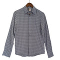 Plectrum by Renèe Cifelli Windowpane Check Shirt Blue Cotton Classic Casual S