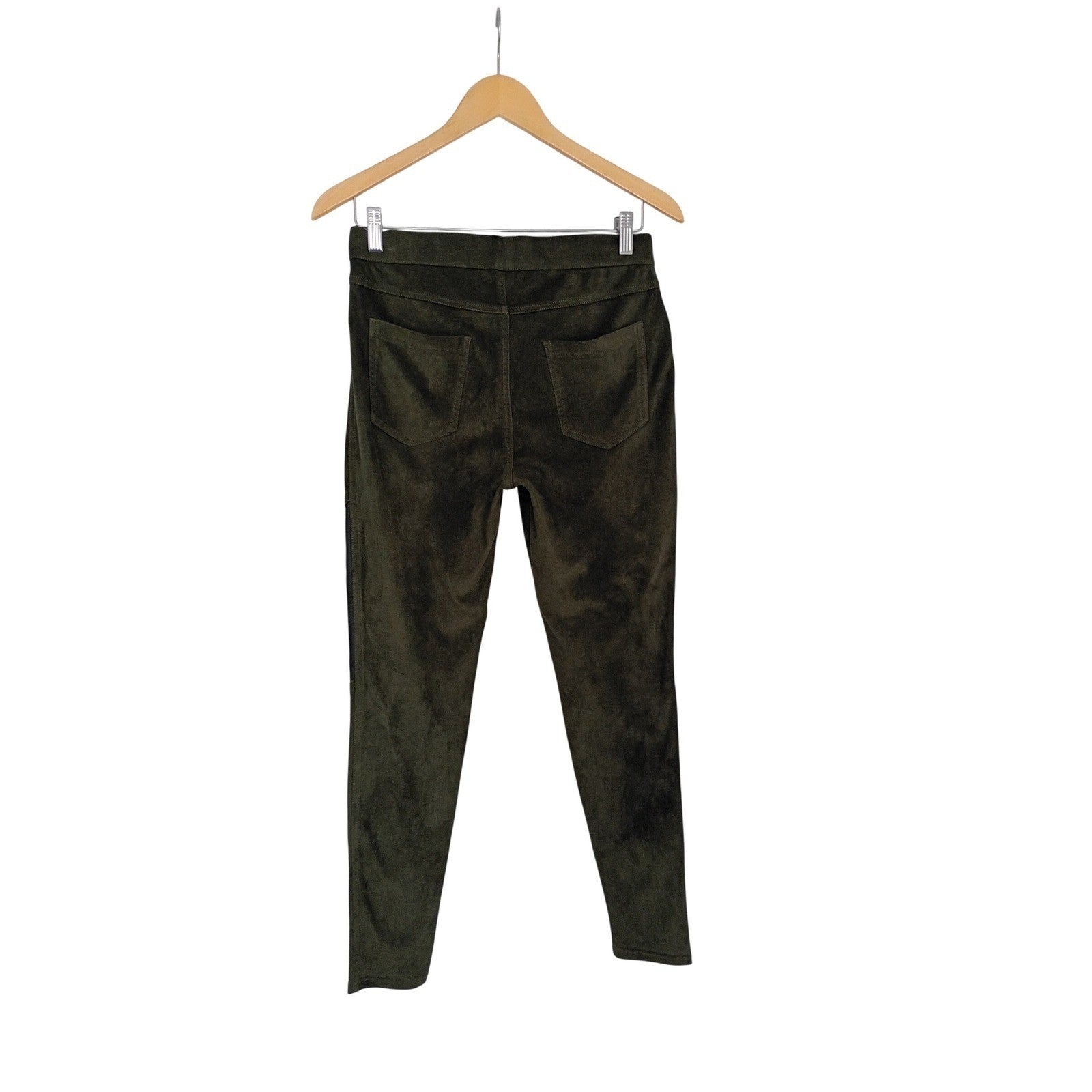 Simply Vera Wang Faux Suede Moto Leggings Pants Olive Green Size M