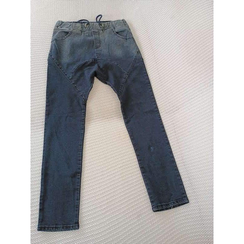 CHE DA LANG Relaxed Denim Drawstring Waist L 100% Cotton Tapered Dark Wash Moto