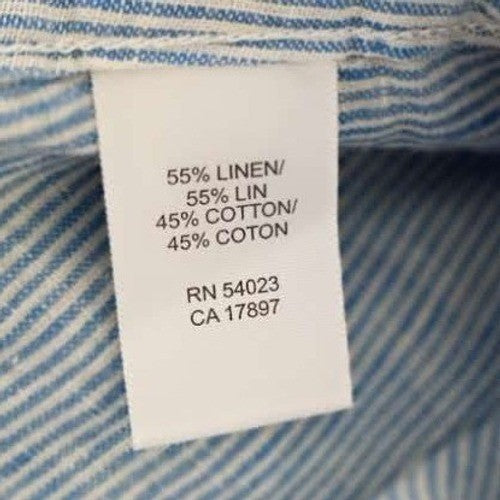 New Banana Republic Blue White Stripe 55% Linen  Button Down Shirt Men Medium M