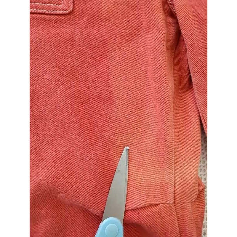Lioness Australia Red Wide Leg Cargo Pant Contrast Stitch Cotton Denim W Size 27