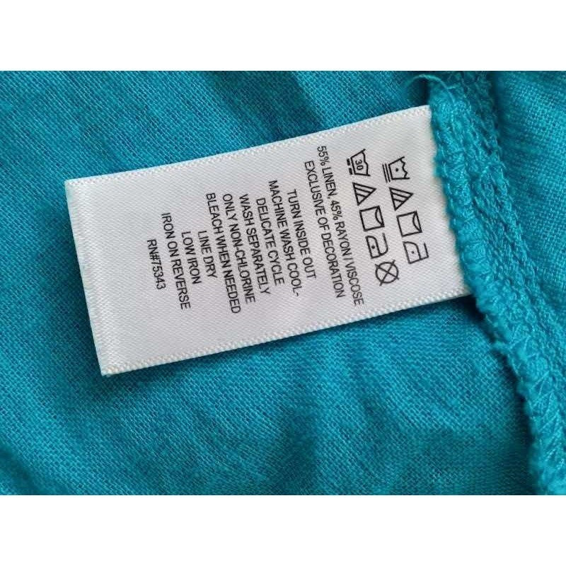 Rachel Zoe Linen Blend Tiered Midi Dress Teal Crochet Lace Boho Cottage S