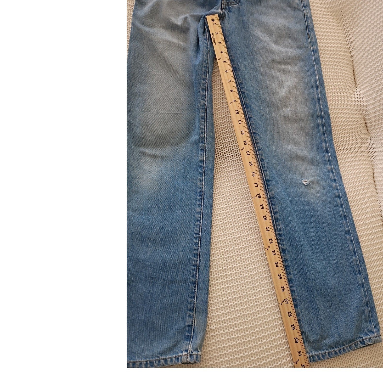 VTG Deep Pocket Jean Co USA Kentucky Straight Leg Jeans Light Wash Button Fly 29
