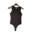 Popular 21 Black Ribbed Sleeveless Bodysuit S Goth Grunge Crew Neck Snap Closure