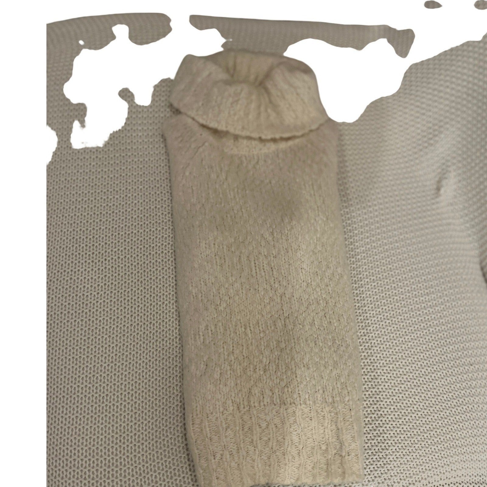 J Crew Chunky Knit Turtleneck Sweater Cream Fits S Acrylic Wool Blend Cozy