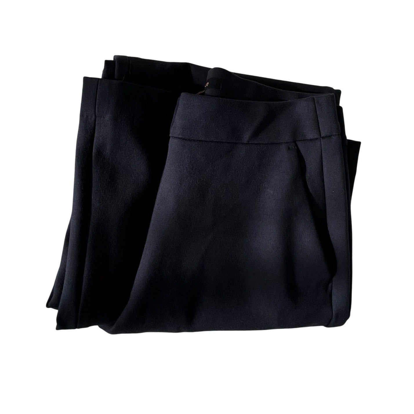 Quince Navy Blue Ultra Stretch Ponte Trouser Wide Leg Pants S W27 High Waisted