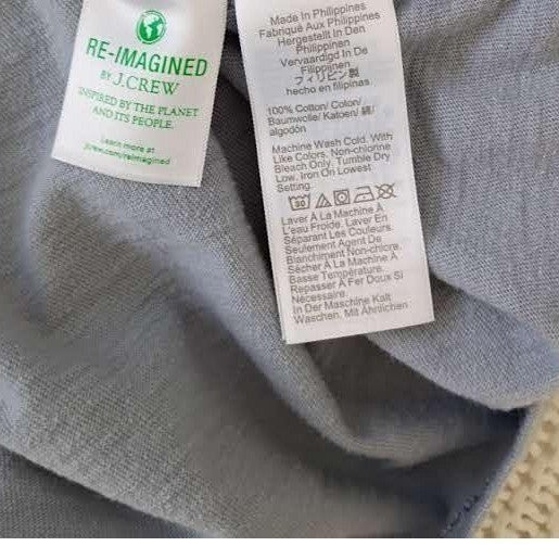 J.Crew Blue Henley Shirt Long Sleeve Re-Imagined Cotton Top Classic Casual L