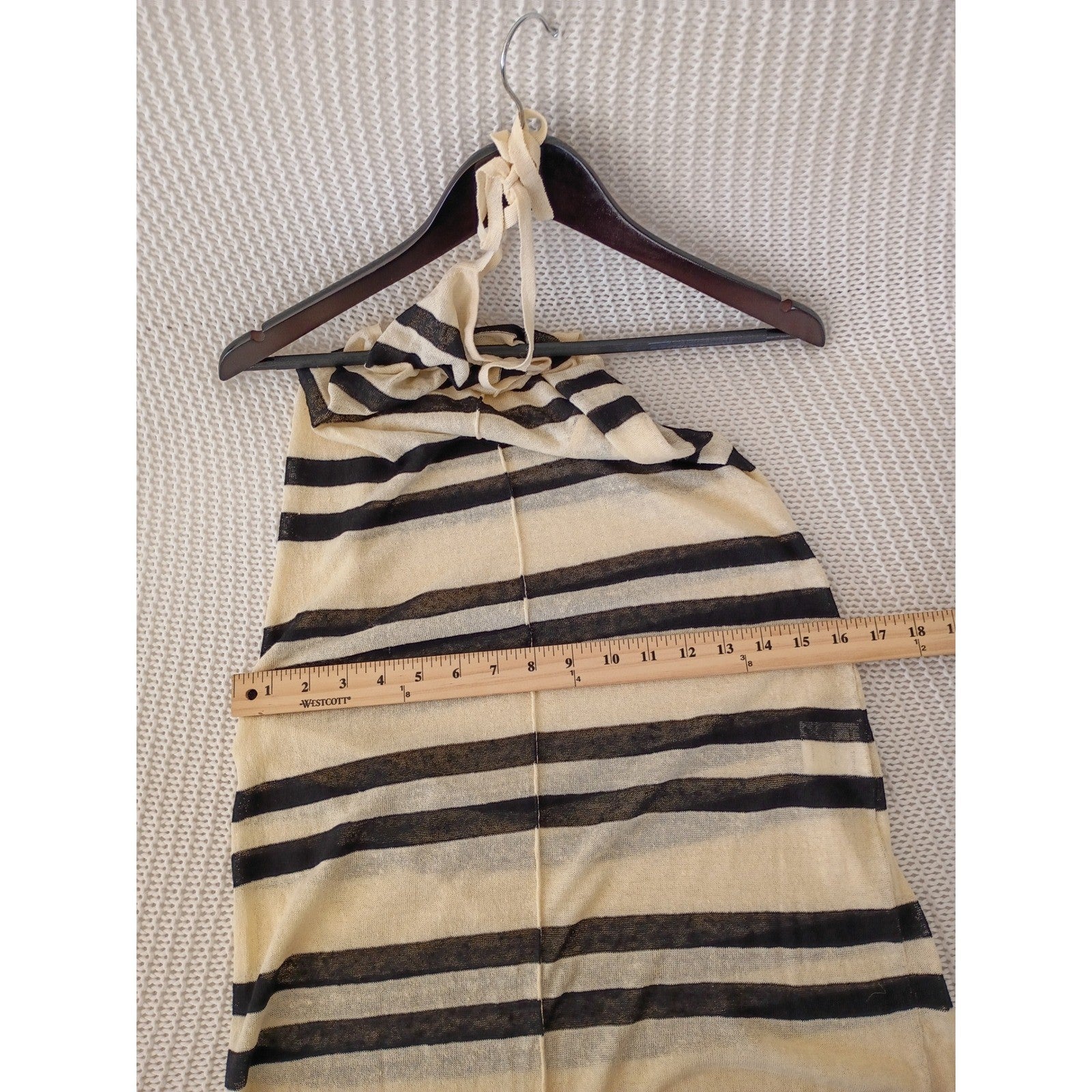 Zulu & Zephyr Striped Organic Linen Halter Maxi Dress Fits S NWOT $230 Coastal