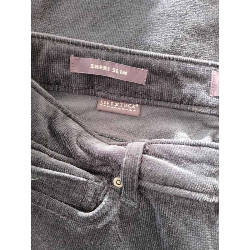 NYDJ Sheri Slim Navy Corduroy Pants Lift Tuck 8 30x29 Coastal Minimalist $119