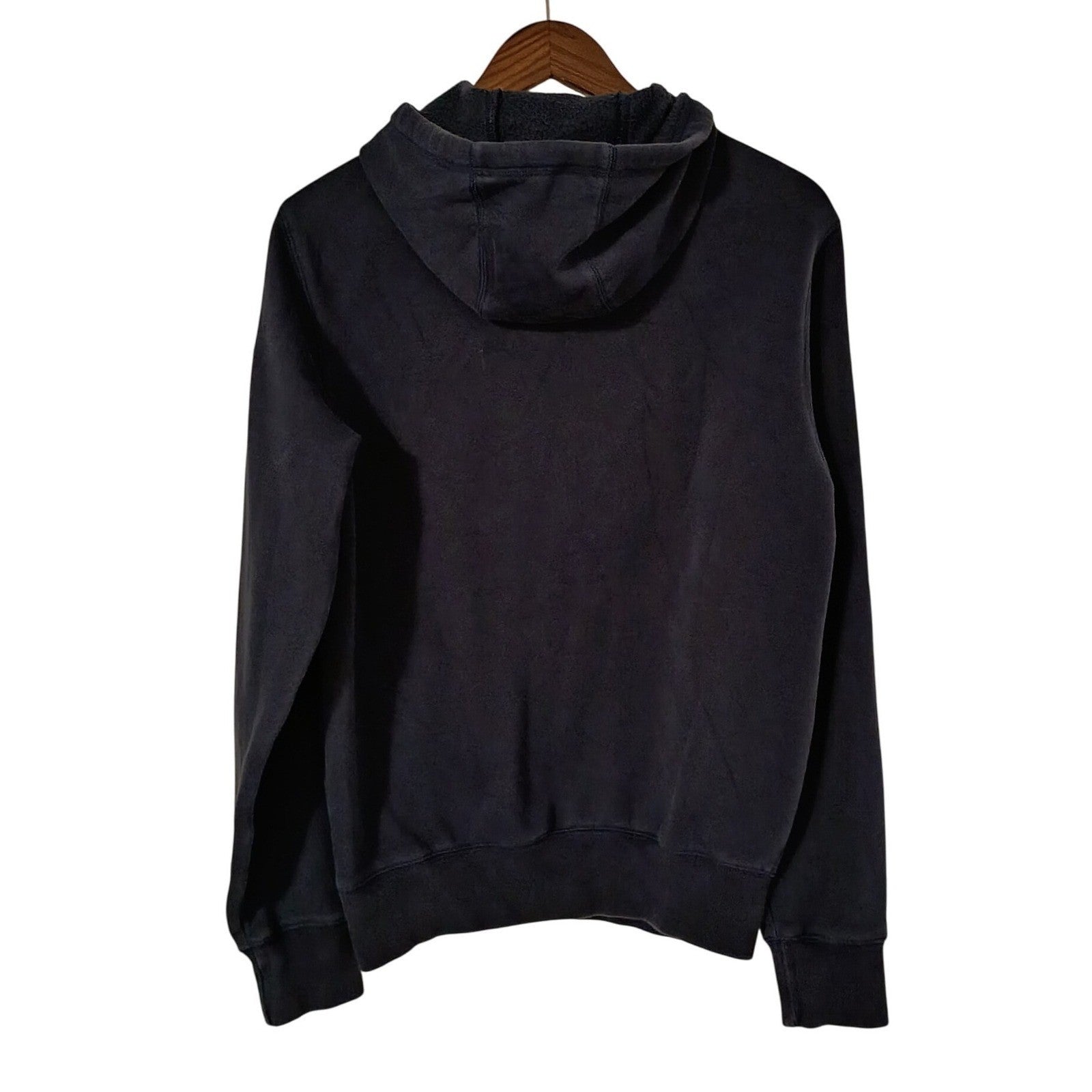 SPORT TEK Navy Bllue Cotton Fleese Logo American Flag Hoodie Sweatshirt Mens S