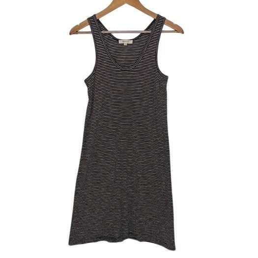 Madewell Striped Tank Dress Fits S Black White Sleeveless Casual Everyday