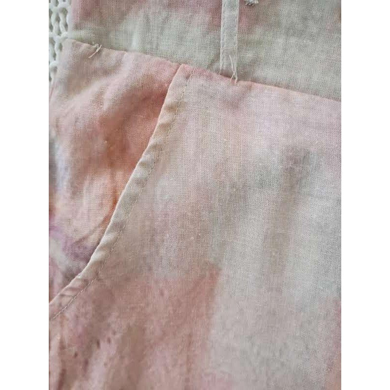 Rachel Zoe NWT Linen Blend Wide Leg Tropical Palm Tree Print Pants Peach Pink