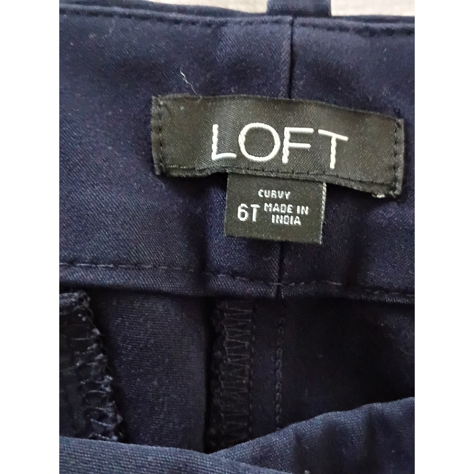 LOFT Curvy Skinny Ankle Cotton Work /Casual Pants Navy Blue Size 6T