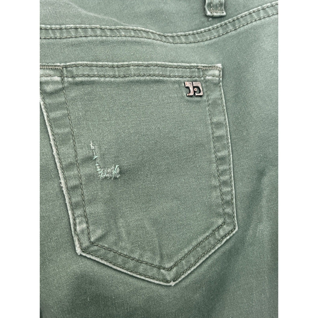 Joe's Jeans Rocker Skinny Olive Green Zipper Detail Stretch 28x31