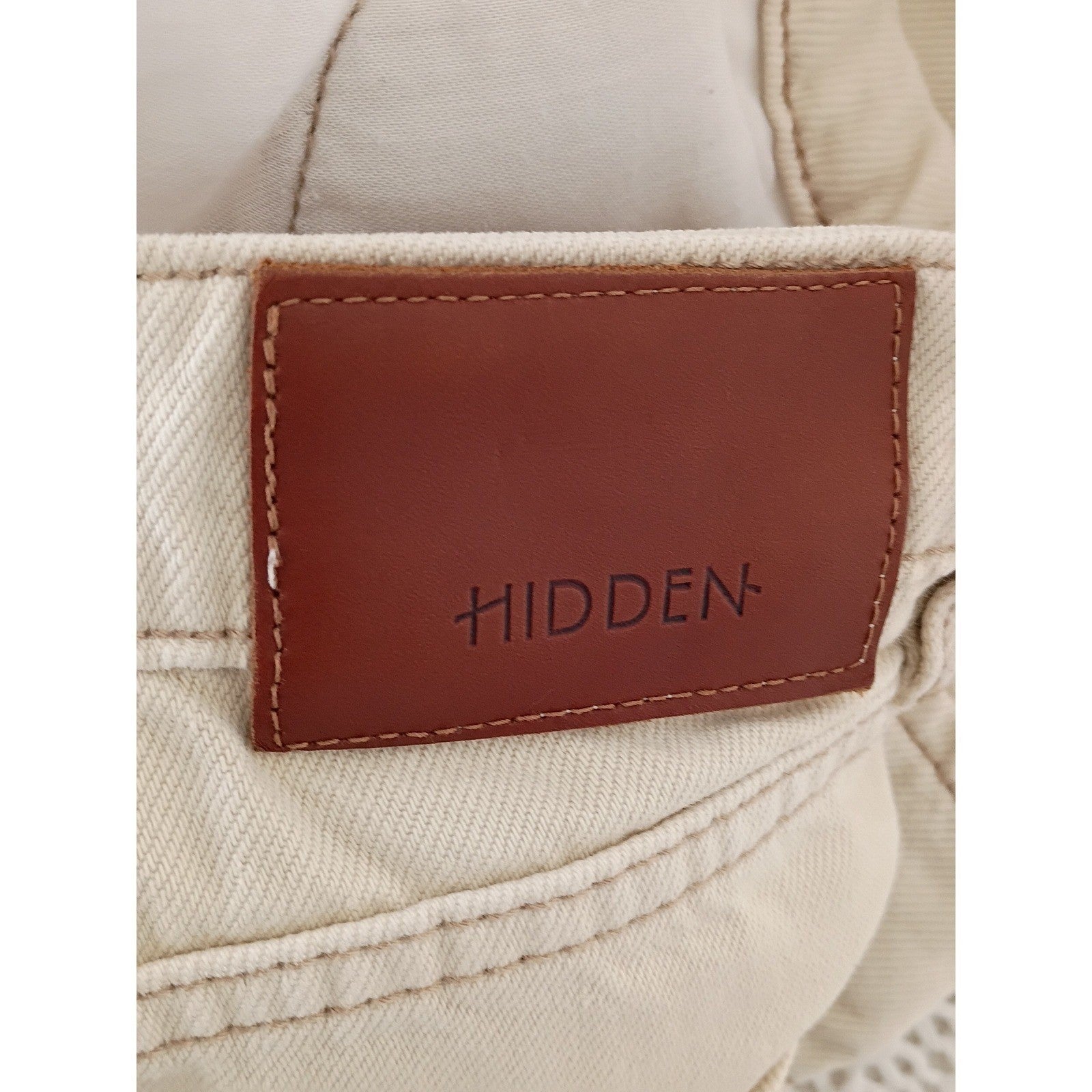 Hidden Jeans Khaki Cargo Pants Straight Leg Tan Utility Y2K Minimalist Size 25
