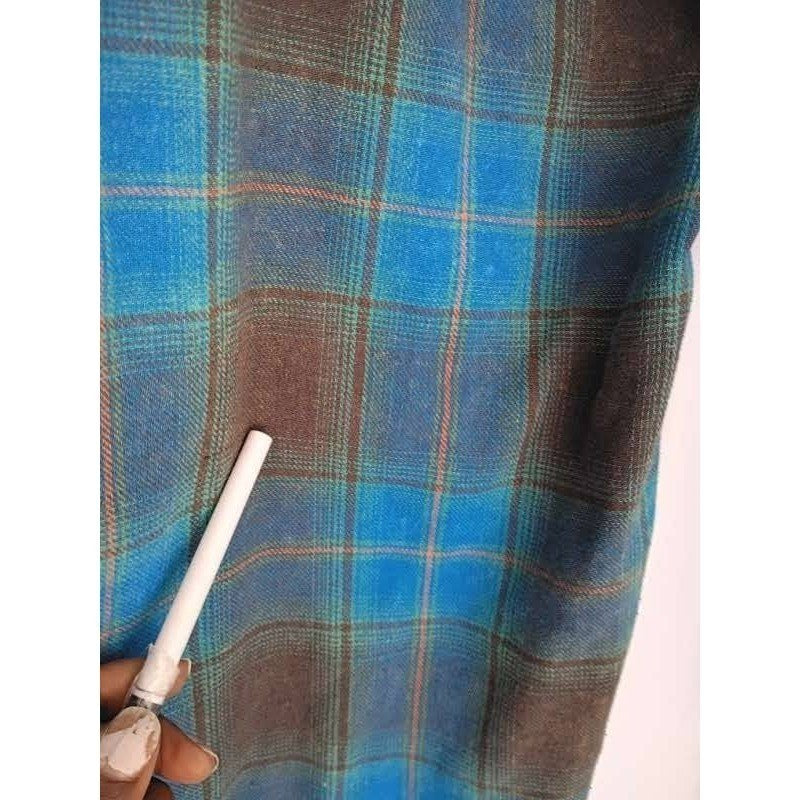 MOSSIMO SUPPLY CO Plaid Flannel Button Up Shirt Blue Brown L Cotton Blen