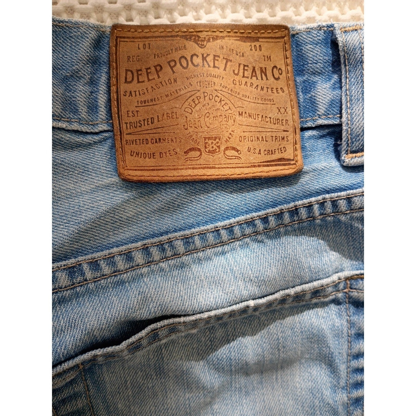 VTG Deep Pocket Jean Co USA Kentucky Straight Leg Jeans Light Wash Button Fly 29