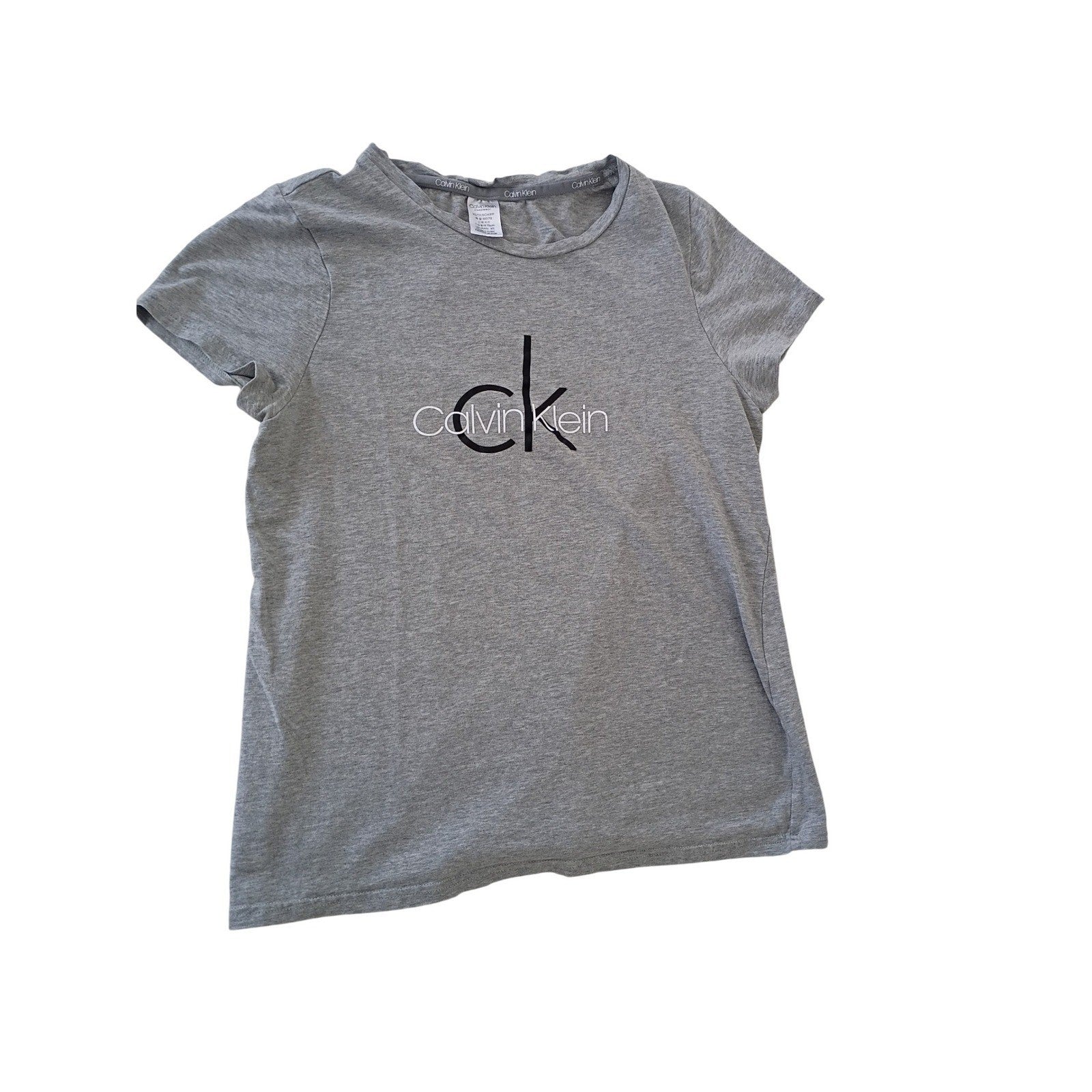 Calvin Klein Gray Sleepwear Cotton TShirt Fits S Logo Comfort Soft