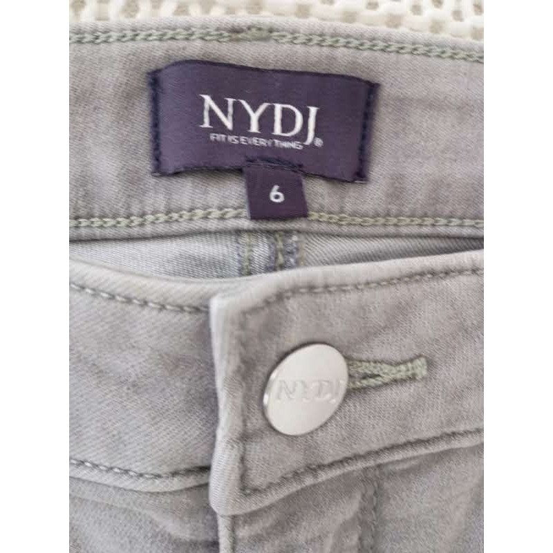 NYDJ Ami Lift Tuck Tech Skinny Jeans Grey Raw Hem Ankle Slit 28x29 Casual Chic