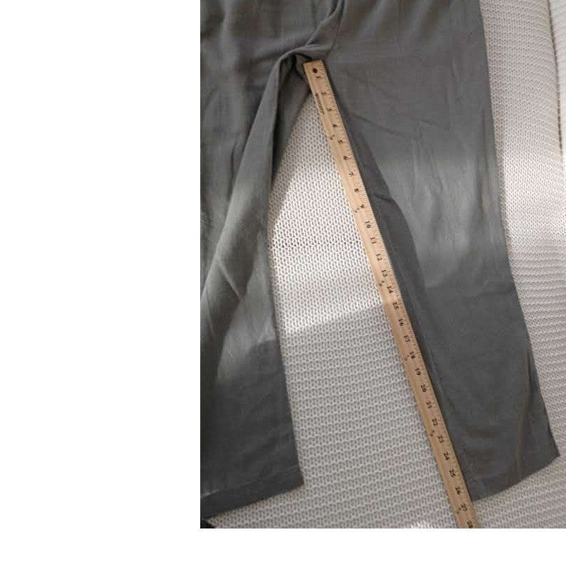 HAVE Los Angeles Linen Blend High Waisted Pleated Trousers Olive Green Sz Mx27