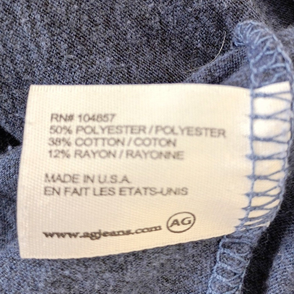 AG Jeans Heathered Blue V Neck Short Sleeve Cotton T Shirt Top Mens XXL
