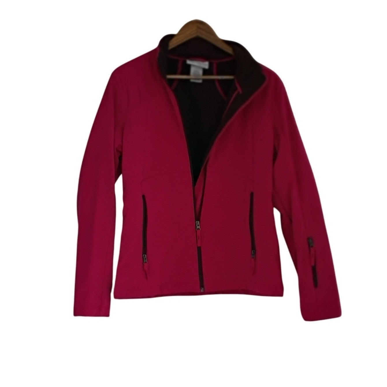 Free Country Women's Pink Softshell Jacket Full Zip Pockets Size Medium