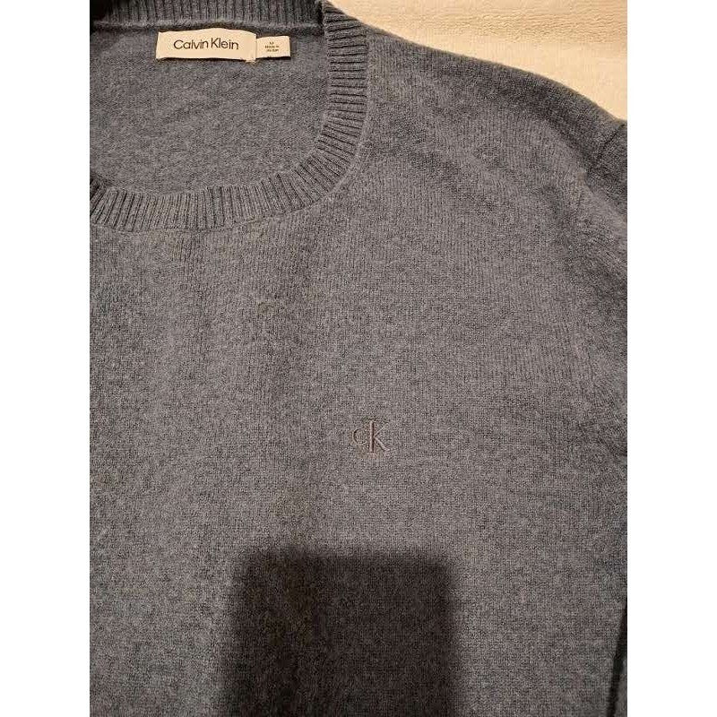 Calvin Klein Wool Blnd Crewneck Pullover Sweater Dark Gray Size Medium